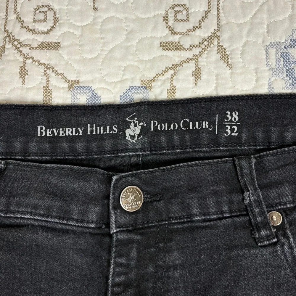 Beverly Hills Polo Club Jeans Men 38x32 Black Excellent Straight Leg Denim